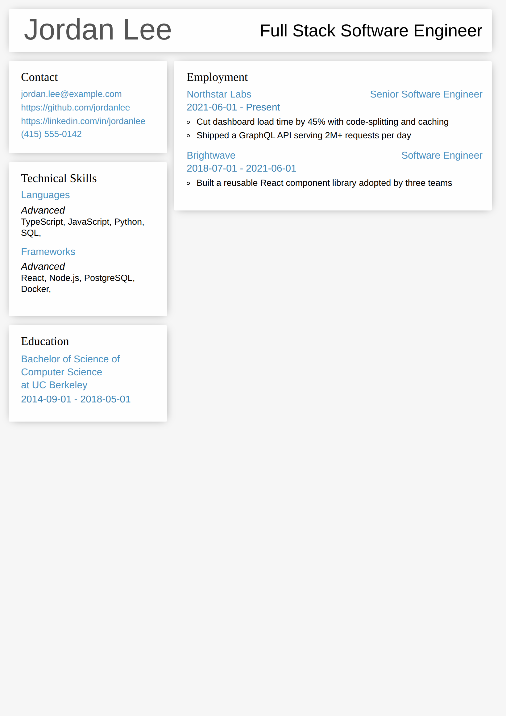 Clean theme preview