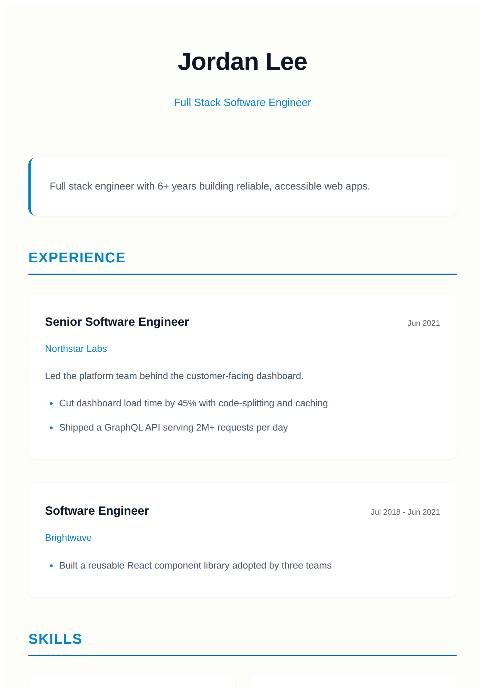 Coastal Creative theme preview