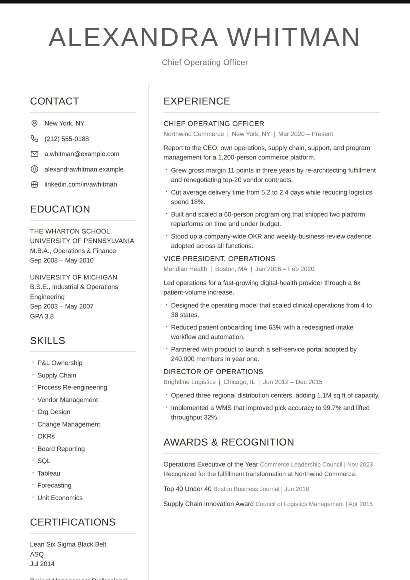 Executive Plus theme preview