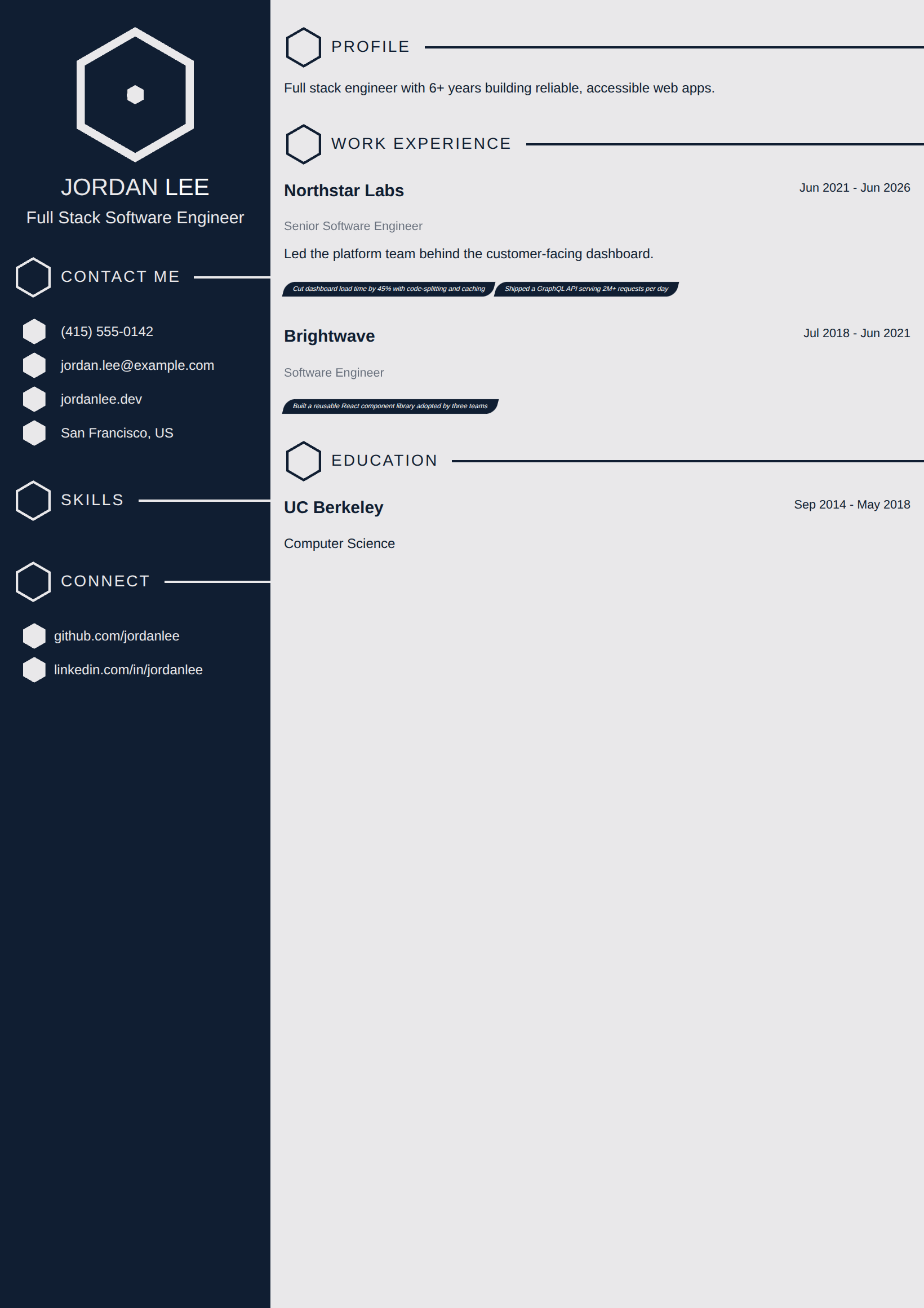 Hexagon theme preview