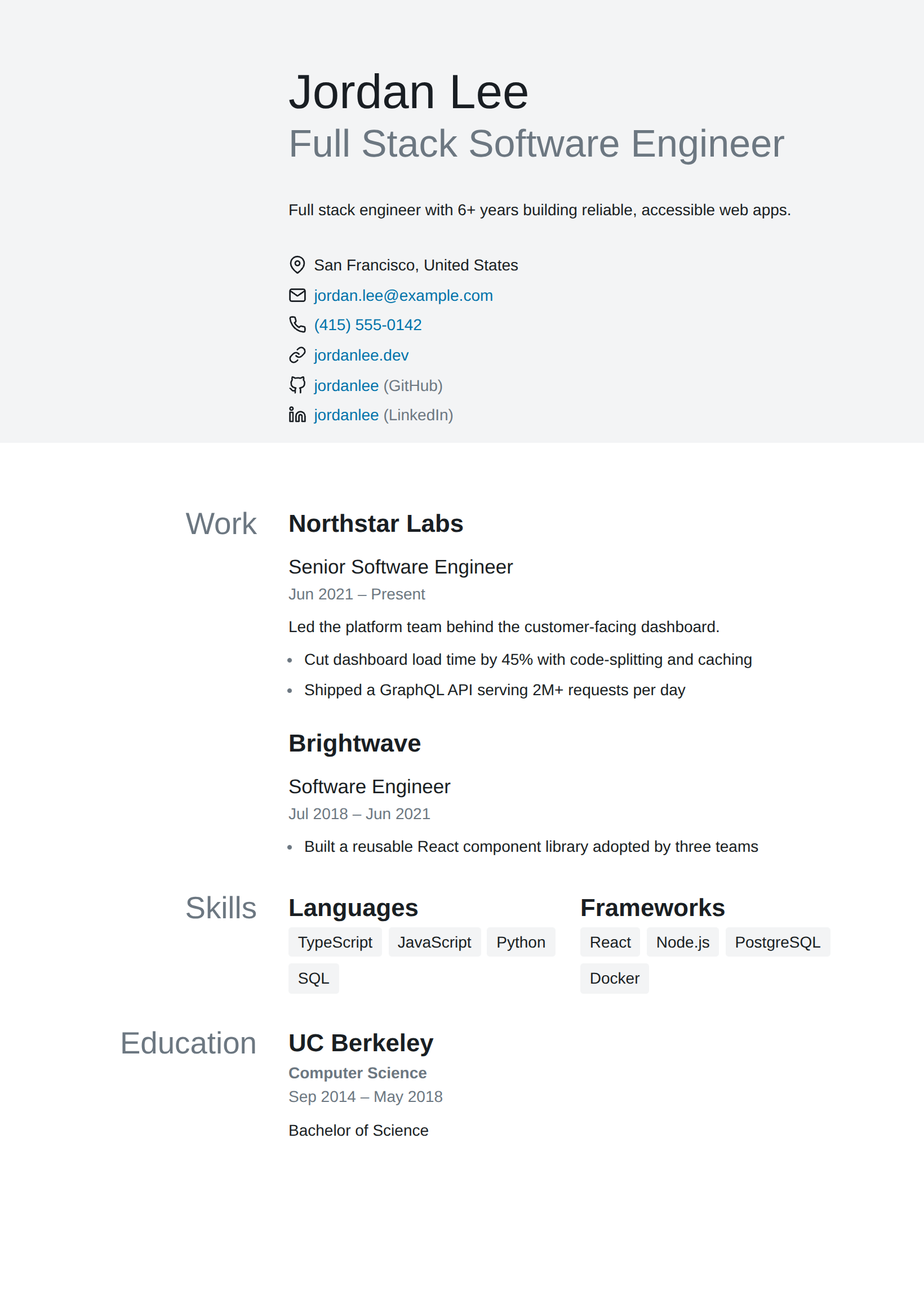 Projects theme preview