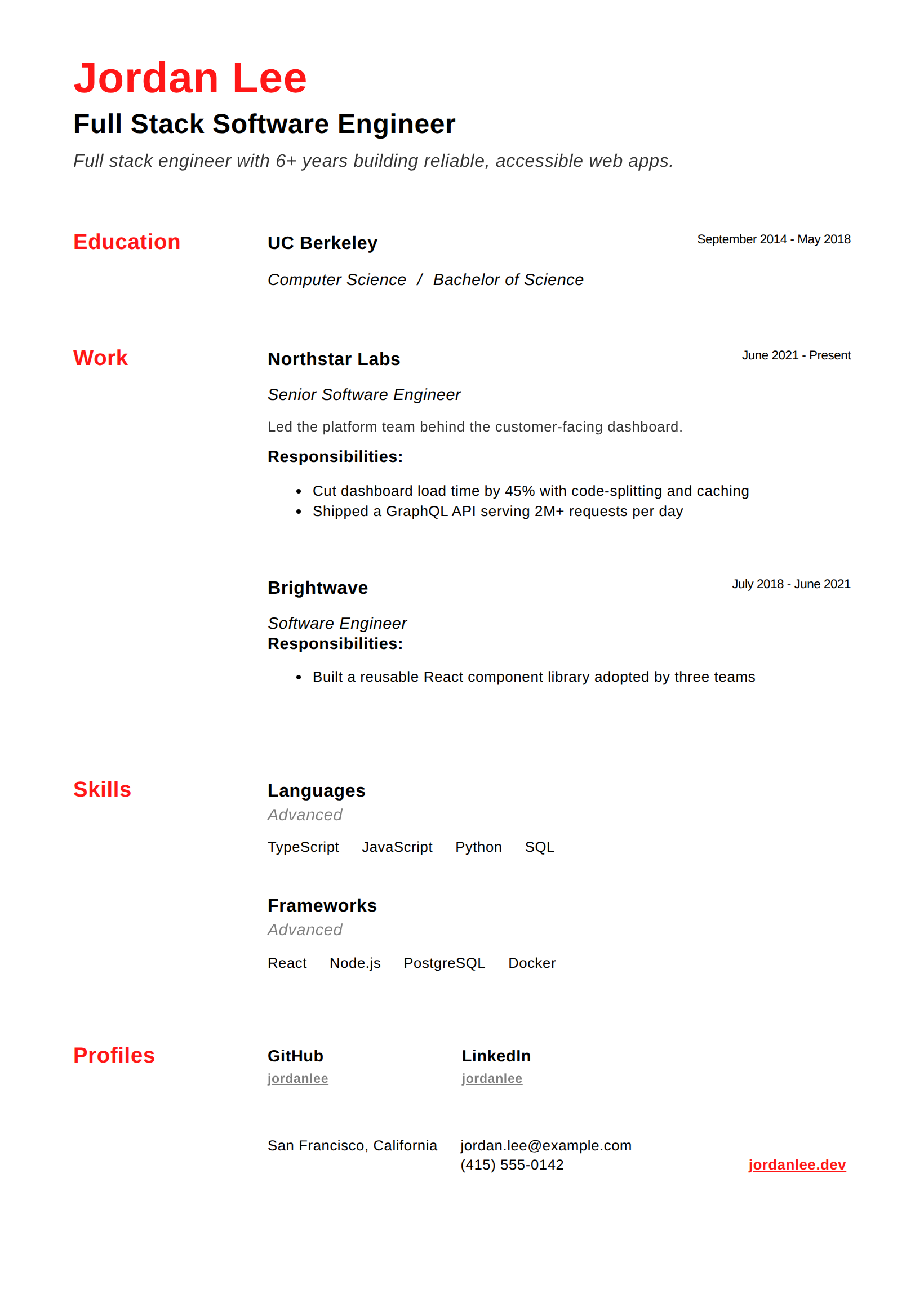 Simple Red theme preview