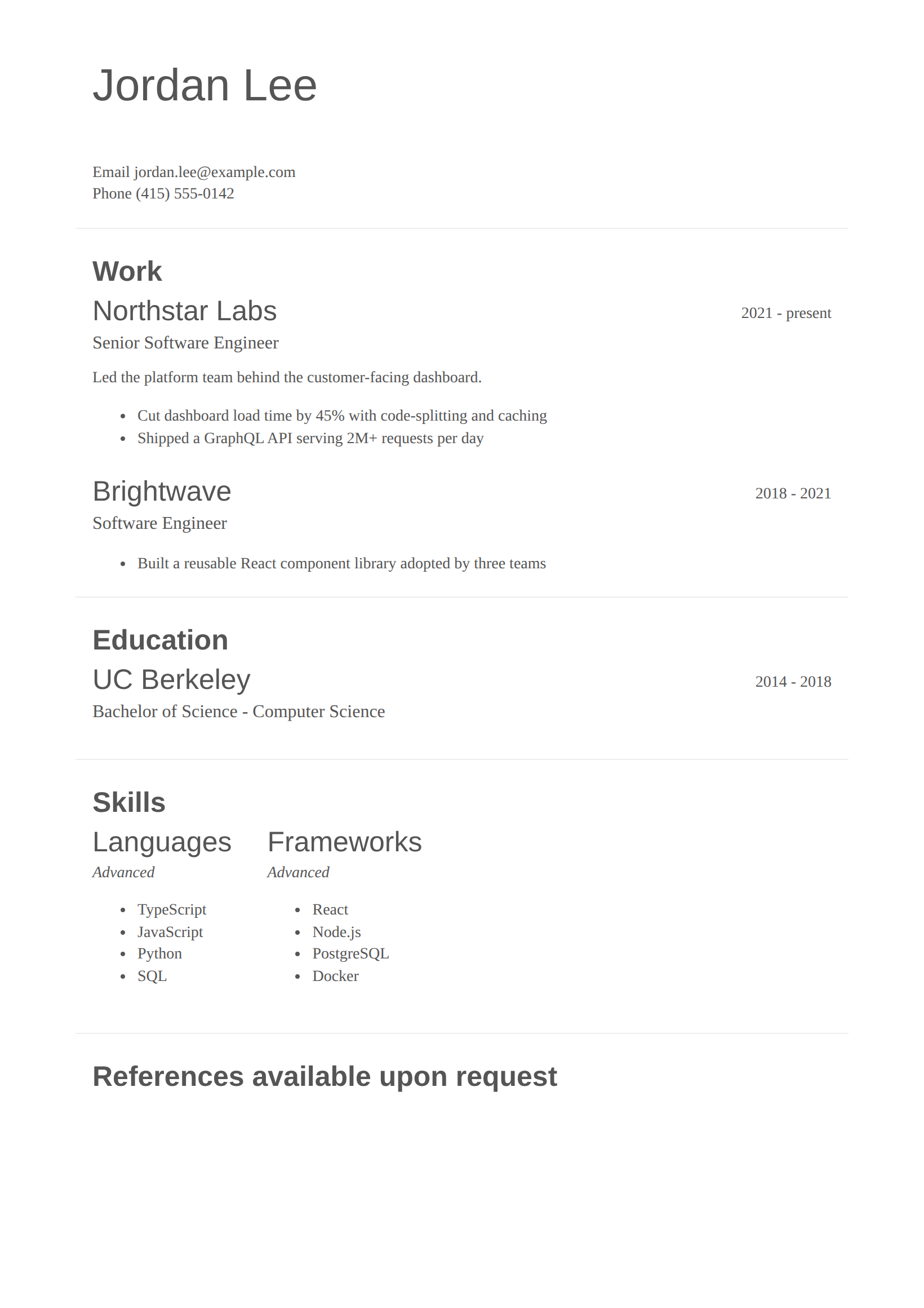 Simplistic theme preview